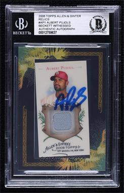 2008 Topps Allen & Ginter's - Framed Mini Relics #AGR-AP1 - Albert Pujols [BAS BGS Authentic]