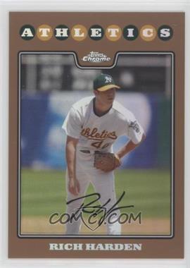 2008 Topps Chrome - [Base] - Copper Refractor #68 - Rich Harden /599