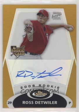 2008 Topps Finest - [Base] - Gold Refractor #164 - Rookie Autograph - Ross Detwiler /50