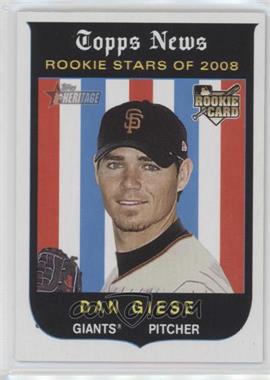 2008 Topps Heritage - [Base] - Black Back #126 - Dan Giese