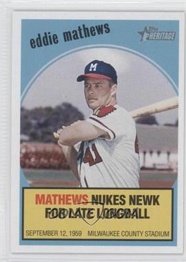 2008 Topps Heritage - Baseball Flashbacks #BF10 - Eddie Mathews