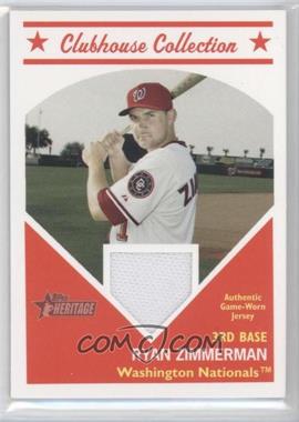 2008 Topps Heritage - Clubhouse Collection Relic #CCRZ - Ryan Zimmerman