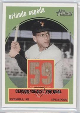 2008 Topps Heritage - Flashbacks Relics #FR-OC - Orlando Cepeda