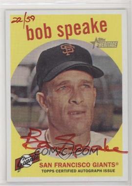 2008 Topps Heritage - Real One Autographs - Red Ink #ROA-BSP - Bob Speake /59
