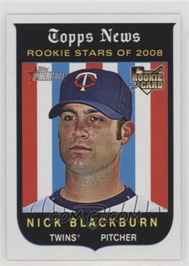2008 Topps Heritage High Number - [Base] #593 - Rookie Stars of 2008 - Nick Blackburn