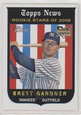 2008 Topps Heritage High Number - [Base] #654 - Rookie Stars of 2008 - Brett Gardner