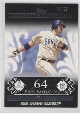 2008 Topps Moments & Milestones - [Base] - Black #106-64 - Adrian Gonzalez (2007 MLB Superstar - 100 RBIs) /25