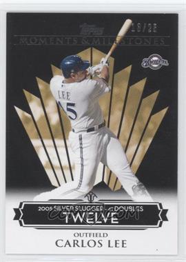 2008 Topps Moments & Milestones - [Base] - Black #127-12 - Carlos Lee (2005 Silver Slugger - 41 Doubles) /25