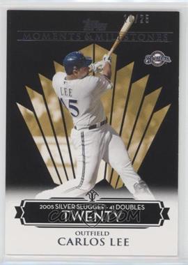 2008 Topps Moments & Milestones - [Base] - Black #127-20 - Carlos Lee (2005 Silver Slugger - 41 Doubles) /25