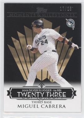 2008 Topps Moments & Milestones - [Base] - Black #138-23 - Miguel Cabrera (2005 Silver Slugger - 116 RBIs) /25