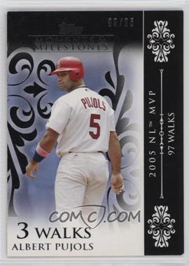 2008 Topps Moments & Milestones - [Base] - Black #15-3 - Albert Pujols (2005 NL MVP - 97 Walks) /25