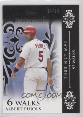 2008 Topps Moments & Milestones - [Base] - Black #15-6 - Albert Pujols (2005 NL MVP - 97 Walks) /25