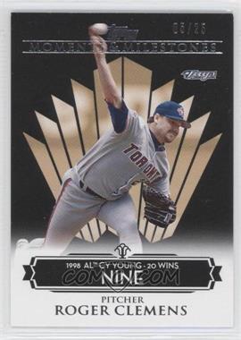 2008 Topps Moments & Milestones - [Base] - Black #80-9 - Roger Clemens (1998 AL Cy Young - 20 Wins) /25