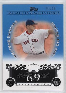 2008 Topps Moments & Milestones - [Base] - Blue #44-69 - Jonathan Papelbon (2006 All-Star - 75 Ks) /10