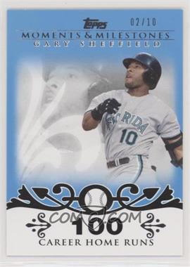 2008 Topps Moments & Milestones - [Base] - Blue #52-100 - Gary Sheffield (2007 - 450 Career Home Runs (480 Total)) /10