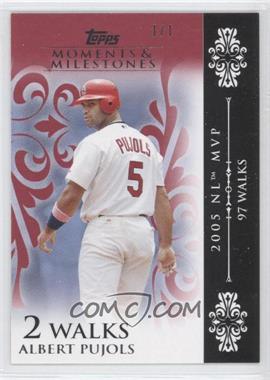 2008 Topps Moments & Milestones - [Base] - Red #15-2 - Albert Pujols (2005 NL MVP - 97 Walks) /1