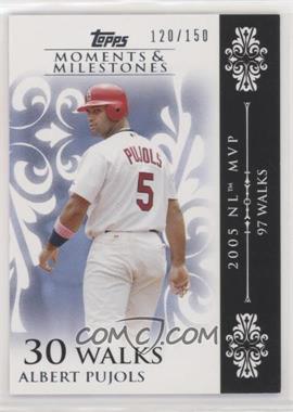 2008 Topps Moments & Milestones - [Base] #15-30 - Albert Pujols (2005 NL MVP - 97 Walks) /150