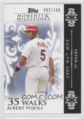 2008 Topps Moments & Milestones - [Base] #15-35 - Albert Pujols (2005 NL MVP - 97 Walks) /150