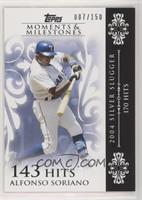 Alfonso Soriano (2004 Silver Slugger - 170 Hits) [Noted] #/150