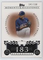 Johan Santana (2006 AL Cy Young - 245 Strikeouts) #/150