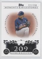 Johan Santana (2006 AL Cy Young - 245 Strikeouts) #/150