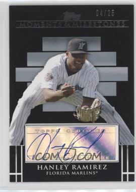 2008 Topps Moments & Milestones - Milestone Autographs - Black #MA-HR - Hanley Ramirez /25