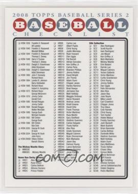 2008 Topps Series 2 - Checklists #3.2 - Checklist (Red)