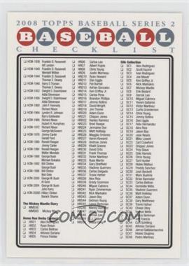 2008 Topps Series 2 - Checklists #3.2 - Checklist (Red)