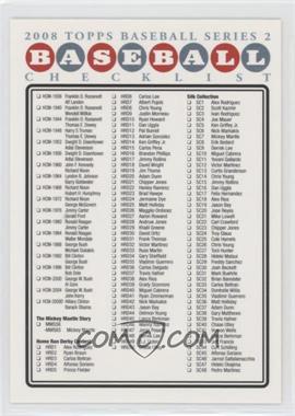 2008 Topps Series 2 - Checklists #3.2 - Checklist (Red)