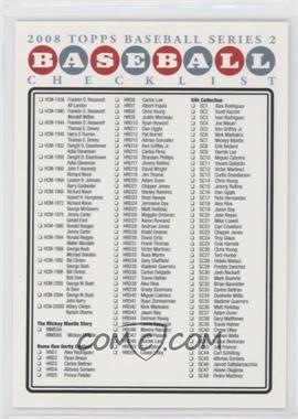 2008 Topps Series 2 - Checklists #3.2 - Checklist (Red)