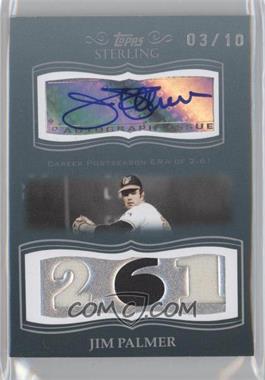 2008 Topps Sterling - Career Stats Autograph Relics - Triple #3CSA-77 - Jim Palmer /10