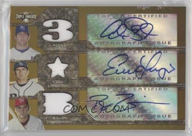 2008 Topps Triple Threads - Autographed Triple Relic Combos - Sepia #TTARC-18 - Alex Gordon, Evan Longoria, Ryan Zimmerman /27