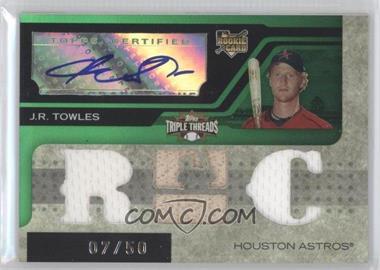 2008 Topps Triple Threads - [Base] - Emerald #151.1 - Triple Relic Autograph - J.R. Towles (RC) /50