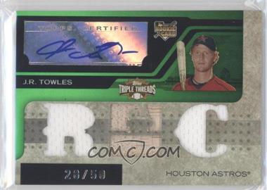 2008 Topps Triple Threads - [Base] - Emerald #151.1 - Triple Relic Autograph - J.R. Towles (RC) /50