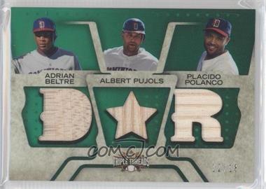 2008 Topps Triple Threads - Relic Combos - Emerald #TTRC-100 - Adrian Beltre, Albert Pujols, Placido Polanco /18