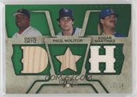 David Ortiz, Paul Molitor, Edgar Martinez #/18