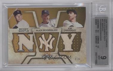 2008 Topps Triple Threads - Relic Combos - Gold #TTRC-51 - Mickey Mantle, Alex Rodriguez, Joe DiMaggio /9 [BGS 9 MINT]