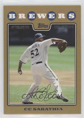 2008 Topps Updates & Highlights - [Base] - Gold #UH300 - CC Sabathia /2008