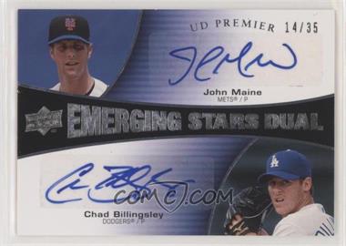 2008 UD Premier - Emerging Stars Dual #ES-MB - Chad Billingsley, John Maine /35 [EX to NM]