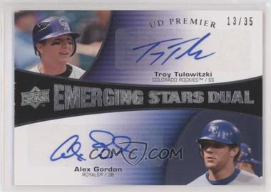 2008 UD Premier - Emerging Stars Dual #ES-TG - Alex Gordon, Troy Tulowitzki /35