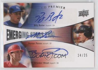 2008 UD Premier - Emerging Stars Trio #EST-BPW - Billy Butler, Hunter Pence, Brandon Wood /25