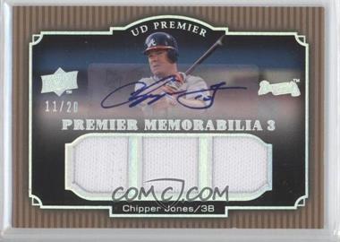 2008 UD Premier - Premier Memorabilia 3 - Autographs #PM3-CJ - Chipper Jones /20