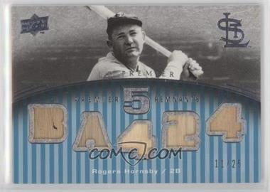 2008 UD Premier - Premier Remnants 5 #PR5-HO - Rogers Hornsby /25