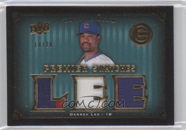 2008 UD Premier - Premier Swatches - Gold Numbered to 20 #PS-DL - Derrek Lee /20