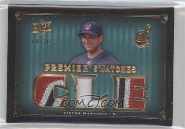 2008 UD Premier - Premier Swatches - Gold Numbered to 20 #PS-VM - Victor Martinez /20