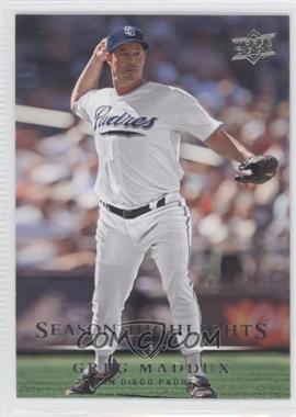 2008 Upper Deck - [Base] #738 - Season Highlights - Greg Maddux