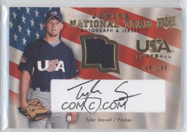 2008 Upper Deck - USA Baseball Junior National Team - Black Ink Jersey Autographs #USJR-TS - Tyler Stovall /199