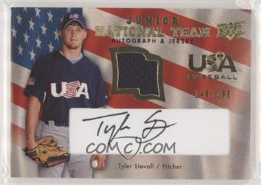 2008 Upper Deck - USA Baseball Junior National Team - Black Ink Jersey Autographs #USJR-TS - Tyler Stovall /199