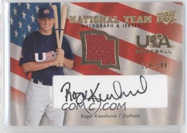 2008 Upper Deck - USA Baseball National Team - Black Ink Jersey Autographs #USA-RK - Roger Kieschnick /199