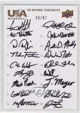 2008 Upper Deck - USA Baseball National Team Roster Autographs #18RA - 18U Team /7